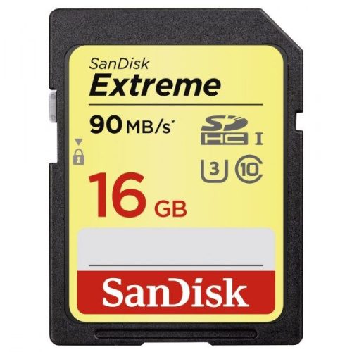 SanDisk SDHC Extreme memóriakártya - 16GB, 90MB/s