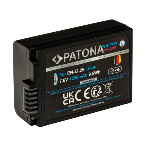 PATONA EN-EL25 PLATINUM akkumulátor (1.250mAh) (USB-C) (for Nikon Z30, Z50, Z fc)
