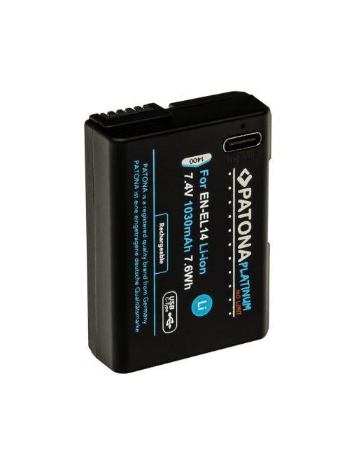 PATONA EN-EL14 PLATINUM akkumulátor (1.030mAh) (USB-C) (for Nikon) (1400)