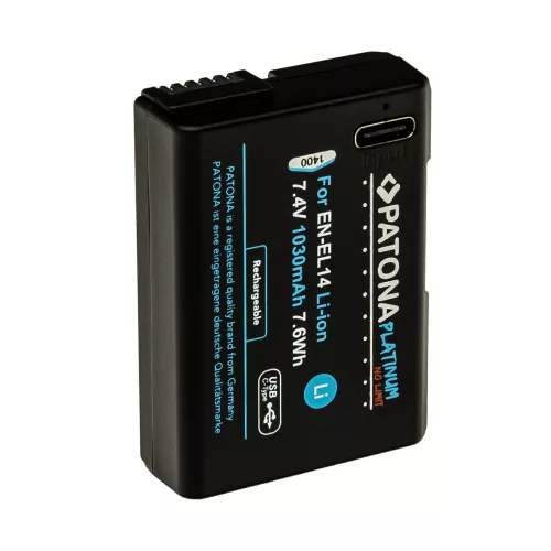 PATONA EN-EL14 PLATINUM akkumulátor (1.030mAh) (USB-C) (for Nikon) (1400)