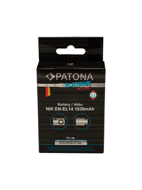 PATONA EN-EL14 PLATINUM akkumulátor (1.030mAh) (USB-C) (for Nikon) (1400)