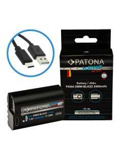   PATONA DMW-BLK22 PLATINUM akkumulátor (2.400mAh) (USB-C) (for Panasonic) (1401)