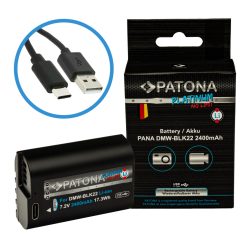   PATONA DMW-BLK22 PLATINUM akkumulátor (2.400mAh) (USB-C) (for Panasonic) (1401)