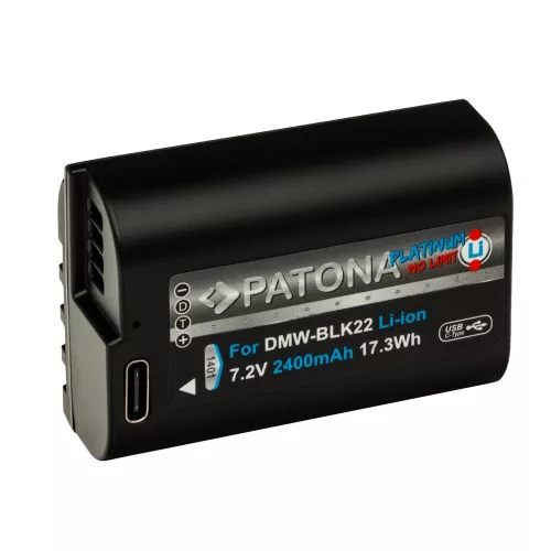 PATONA DMW-BLK22 PLATINUM akkumulátor (2.400mAh) (USB-C) (for Panasonic) (1401)