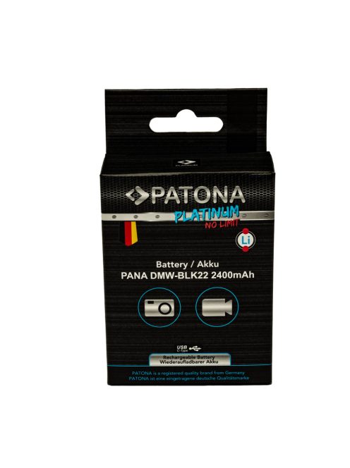 PATONA DMW-BLK22 PLATINUM akkumulátor (2.400mAh) (USB-C) (for Panasonic) (1401)