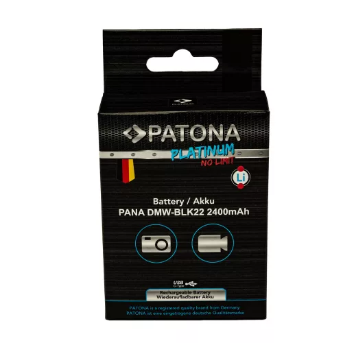 PATONA DMW-BLK22 PLATINUM akkumulátor (2.400mAh) (USB-C) (for Panasonic) (1401)