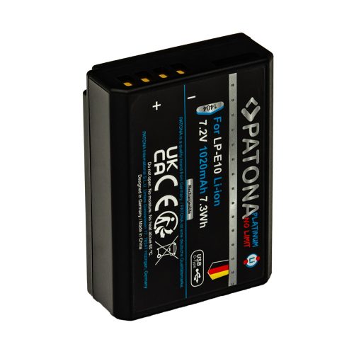 PATONA LP-E10 PLATINUM akkumulátor (1.020mAh) (USB-C) (for Canon) (1404)