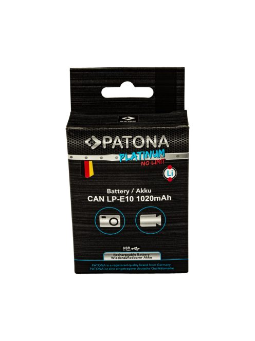 PATONA LP-E10 PLATINUM akkumulátor (1.020mAh) (USB-C) (for Canon) (1404)