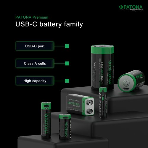 PATONA AAA PREMIUM akkumulátor (USB-C) (500mAh) (4db) (1409)