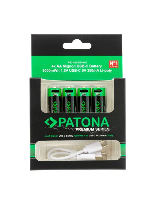 PATONA AA PREMIUM akkumulátor (USB-C) (2.000mAh) (4db) (1410)