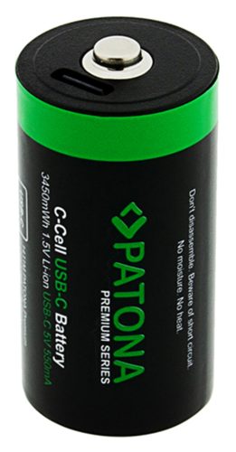 PATONA C (bébi) (LR14) PREMIUM akkumulátor (USB-C) (2.300mAh) (2db) (1411)