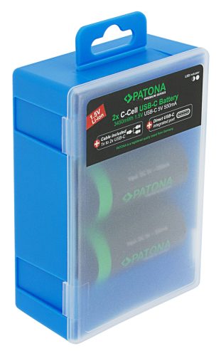 PATONA C (bébi) (LR14) PREMIUM akkumulátor (USB-C) (2.300mAh) (2db) (1411)