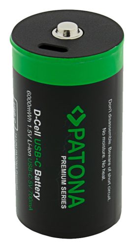 PATONA D (góliát) (LR20) PREMIUM akkumulátor (USB-C) (4.000mAh) (2db) (1412)