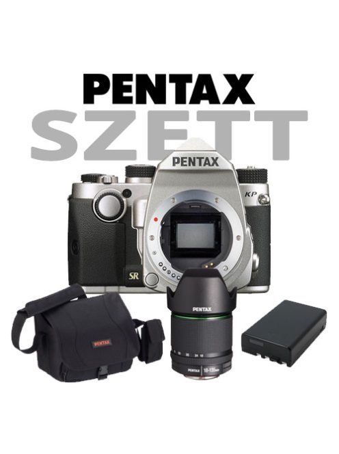 Pentax KP váz + SMC DA 18-135mm + DSLR táska + 1db akkumulátor - (silver) KIT