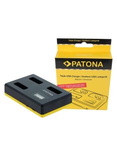   PATONA  CB-2LHE TRIPLE (LCD) akkumulátor töltő (tripla) (for Canon NB-13L / NB-12L) (USB-C) (1710)