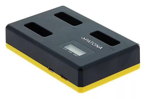 PATONA  CB-2LHE TRIPLE (LCD) akkumulátor töltő (tripla) (for Canon NB-13L / NB-12L) (USB-C) (1710)