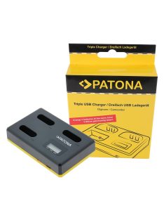   PATONA TRIPLE (LCD) akkumulátor töltő (tripla) (for Sony NP-BX1) (USB-C) (1711)
