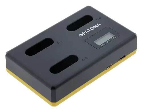PATONA TRIPLE (LCD) akkumulátor töltő (tripla) (for Sony NP-BX1) (USB-C) (1711)