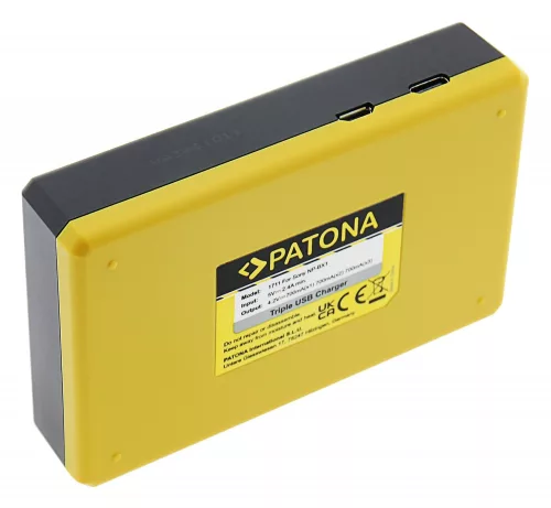 PATONA TRIPLE (LCD) akkumulátor töltő (tripla) (for Sony NP-BX1) (USB-C) (1711)