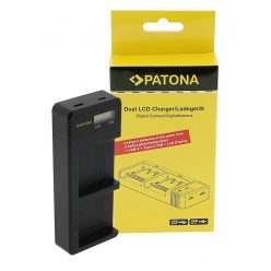  PATONA DUAL (LCD) akkumulátor töltő (dupla) (for JVC BN-VC296G) (USB-C) (1712)