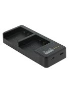 PATONA DUAL (LCD) akkumulátor töltő (dupla) (for JVC BN-VC296G) (USB-C) (1712)