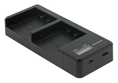 PATONA DUAL (LCD) akkumulátor töltő (dupla) (for JVC BN-VC296G) (USB-C) (1712)