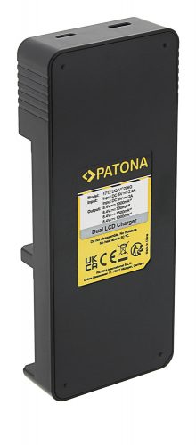 PATONA DUAL (LCD) akkumulátor töltő (dupla) (for JVC BN-VC296G) (USB-C) (1712)