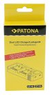 PATONA DUAL (LCD) akkumulátor töltő (dupla) (for JVC BN-VC296G) (USB-C) (1712)