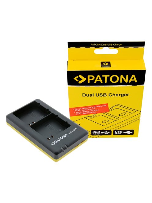 PATONA DUAL akkumulátor töltő (dupla) (for ARLO A-7A) (USB-C + micro USB) (1715)