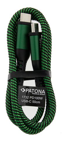 PATONA PD100W USB-C // USB-C kábel (50cm) (100W) (1732)