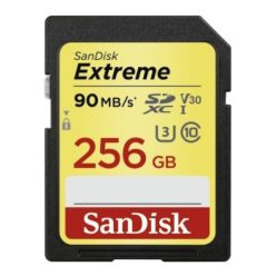 SanDisk SDXC Extreme memóriakártya - 256GB, 90MB/s, V30