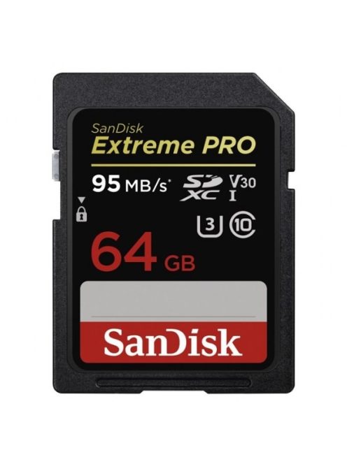 SanDisk Extreme Pro SDXC memóriakártya - 64GB, UHS-1, U3, V30