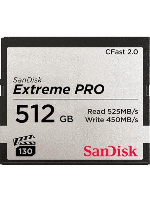 SanDisk Extreme PRO® CFast™ 2.0 512GB memóriakártya (VPG-130) (525MB/s) (173409)