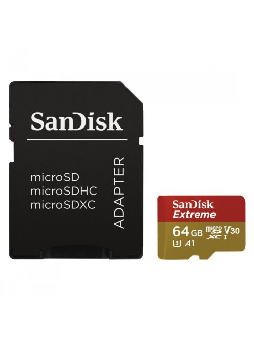 SanDisk microSD Extreme memóriakártya + adapter, 90MB/s - 64GB