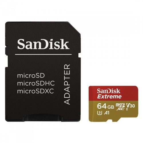 SanDisk microSD Extreme memóriakártya + adapter, 90MB/s - 64GB