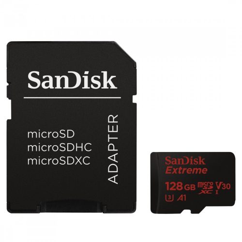 SanDisk microSD Extreme memóriakártya + adapter, 90MB/s - 128GB