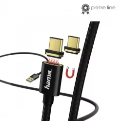   Hama USB Type-C adatkábel 2 darab mágneses csatlakozóval (1m) (178374)