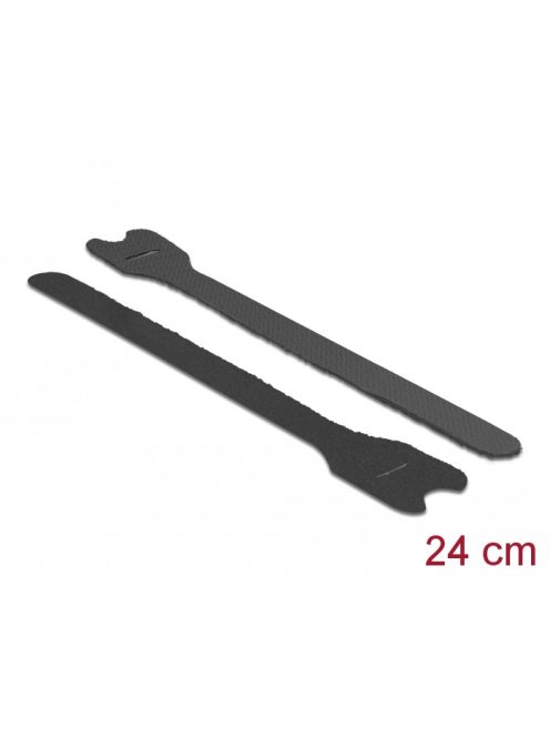 Delock tépőzáras kábelkötegelő (240mm x 13mm) (10db) (fekete/black) (18264)