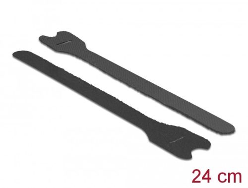 Delock tépőzáras kábelkötegelő (240mm x 13mm) (10db) (fekete/black) (18264)