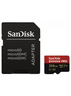   SanDisk Extreme® PRO microSDXC™ 256GB memóriakártya + adapter (UHS-I) (V30) (U3) (170MB/s) (Class10) (A2) (183522)