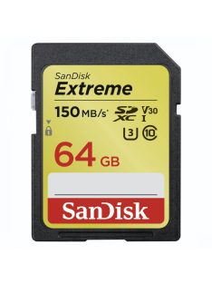   SanDisk Extreme® SDXC™ 64GB memóriakártya (UHS-I) (V30) (U3) (150MB/s) (183524)