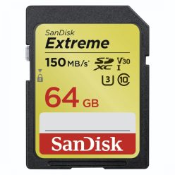   SanDisk Extreme® SDXC™ 64GB memóriakártya (UHS-I) (V30) (U3) (150MB/s) (183524)