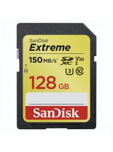   SanDisk Extreme® SDXC™ 128GB memóriakártya (UHS-I) (V30) (U3) (150MB/s) (183525)