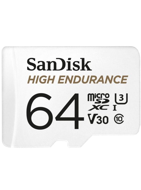 SanDisk® High Endurance microSDXC™ 64GB memóriakártya + adapter (V30) (U3) (100MB/s) (Class10) (183566)