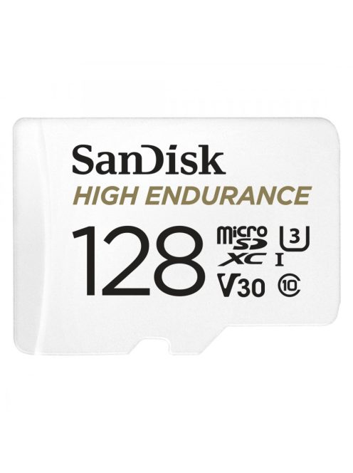 SanDisk® High Endurance microSDXC™ 128GB memóriakártya + adapter (V30) (U3) (100MB/s) (Class10) (183567)