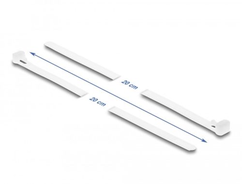 Delock újrahasználható kábelkötegelő (200mm/7,2mm) (100db) (white) (18644)