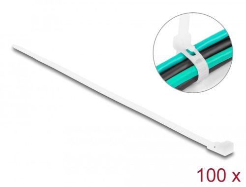 Delock újrahasználható kábelkötegelő (200mm/7,2mm) (100db) (white) (18644)