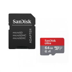   SanDisk Mobile Ultra® microSDXC™ 64GB memóriakártya + adapter (UHS-I) (120MB/s) (Class10) (A1) (186501)