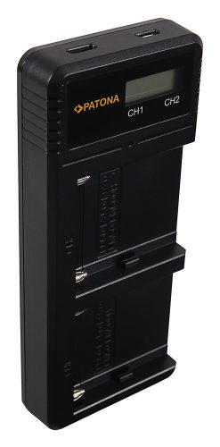 PATONA akkumulátor töltő (dupla) (for Sony NP-F) (USB-C // micro USB) (1886)