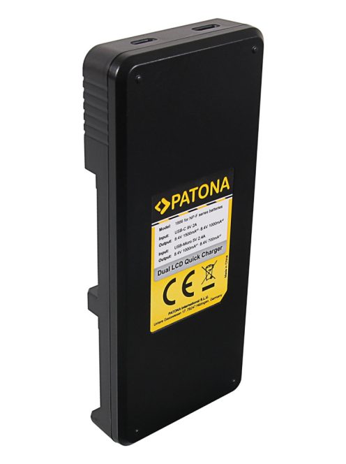 PATONA akkumulátor töltő (dupla) (for Sony NP-F) (USB-C // micro USB) (1886)